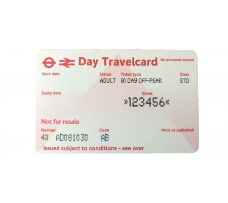 Travelcard 1 giorno zone 1-6 fuori...